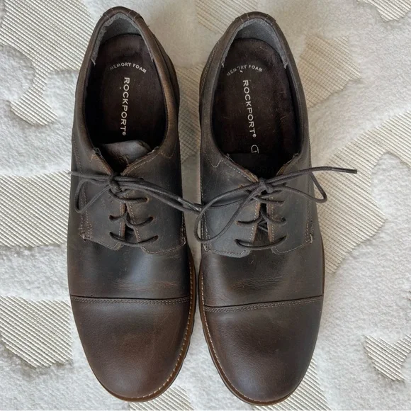 Rockport Trutech Brown Leather Cap Toe Oxford Casual Lace Shoes Mens Size 10.5 M - Picture 11 of 16